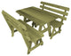 Cedar Picnic Table with 2 Backed Benches, Linden Leaf Stain, 4 Foot