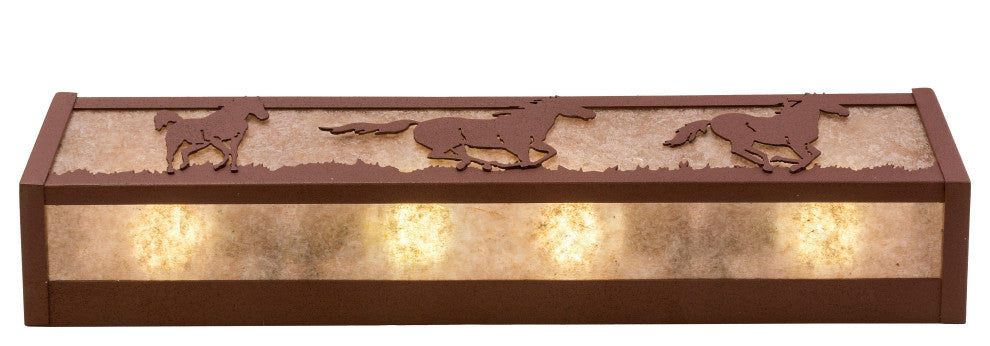 24 Wide Running Horses Vanity Light