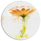Orange Gerbera Sketch Watercolor, Flowers Disc Metal Wall Art, 11"
