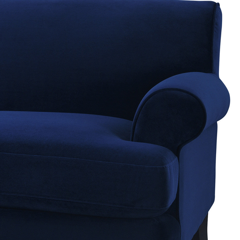 Alana Lawson 88" 3-Cushion Tight Back Sofa, Navy Blue Velvet