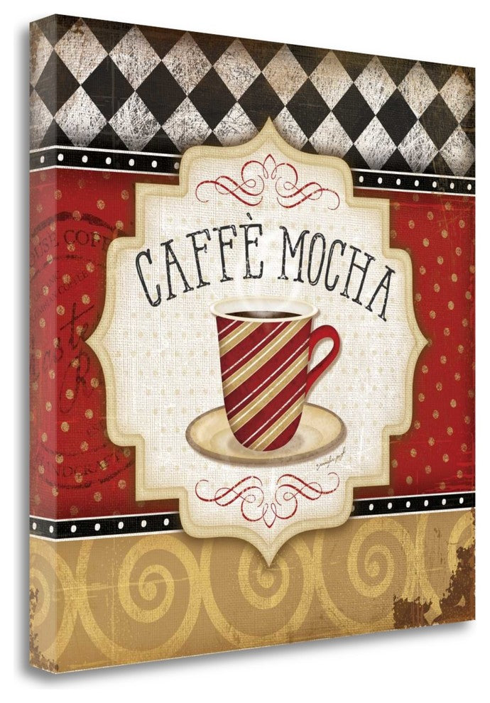 "Red And Black Classic Coffee III" By Jennifer Pugh, Gallery Wrap Canvas