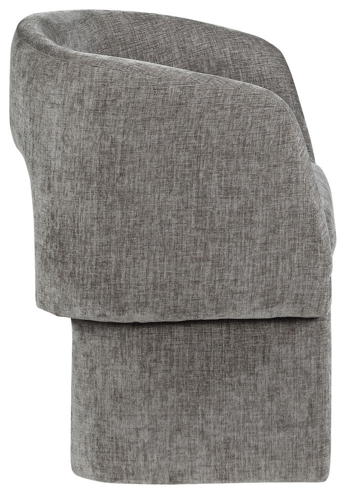 Emmet Boucle Fabric Dining Chair / Accent Chair, Grey, Chenille Fabric