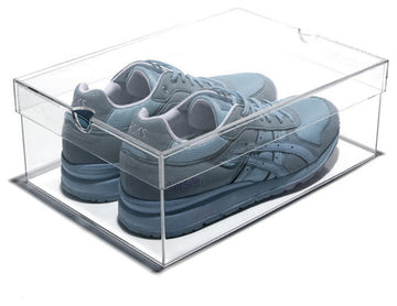 OnDisplay Luxury Acrylic Shoe Box - Clear Lucite Shoebox with Lid (Medium/Women