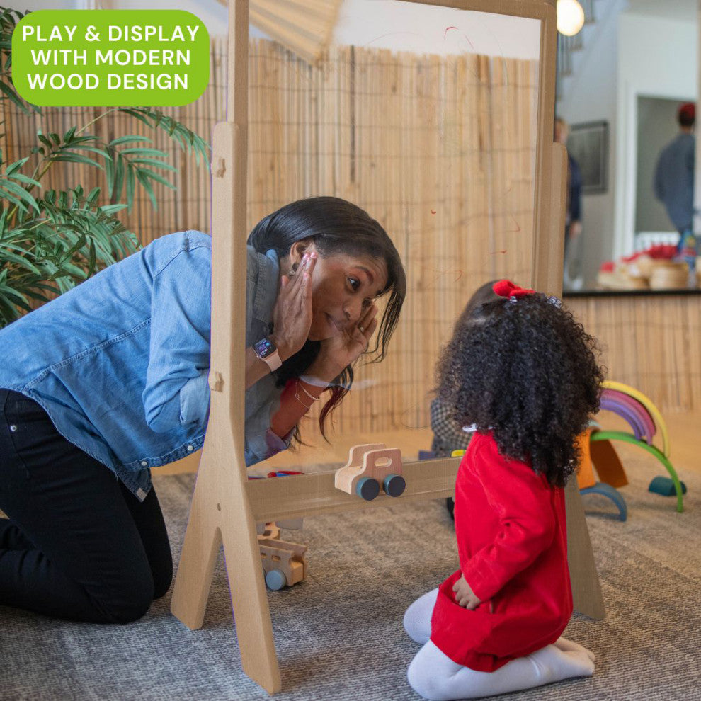 Little Partners Peek-A-Boo Adjustable Height Art Easel, Natural