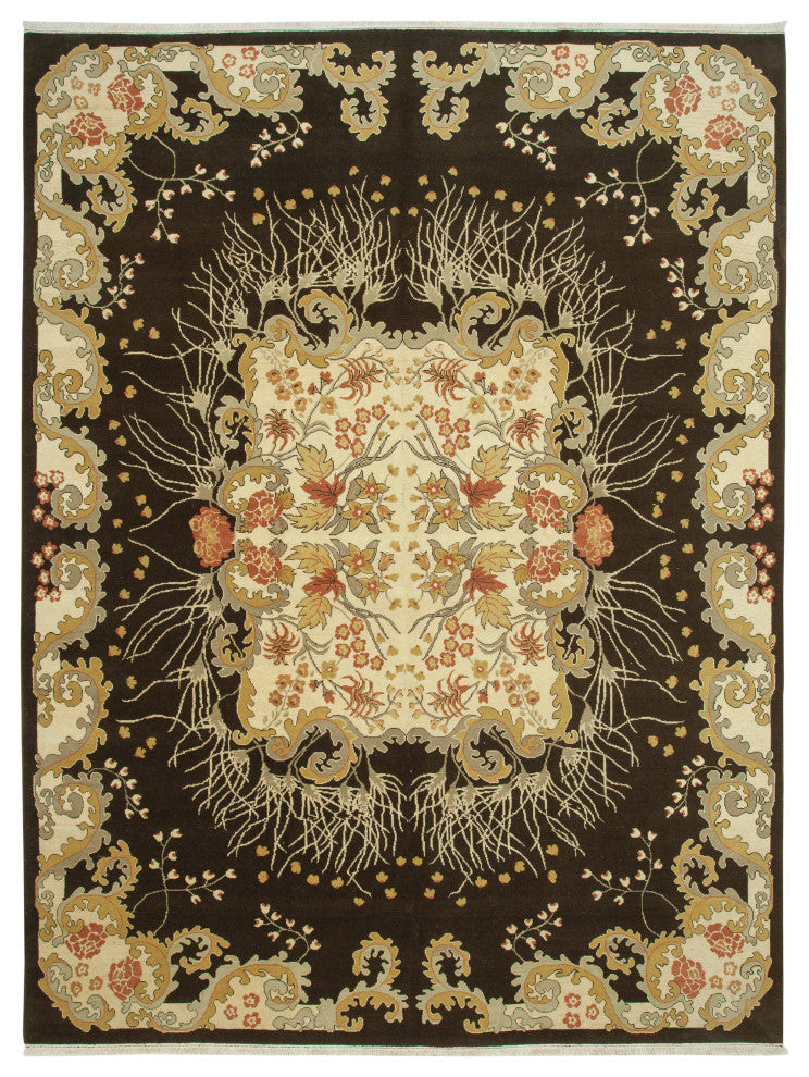 Rug N Carpet - Handmade Oriental 9' 6" x 12' 8" Pastel Oushak Area Rug