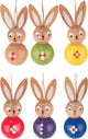 Dregeno Easter Ornament- Rabbits set 6