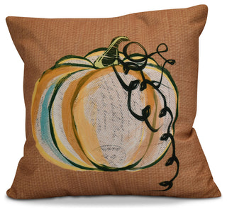 Pumpkin Fest Geometric Print Outdoor Pillow, Rust, 18"x18"