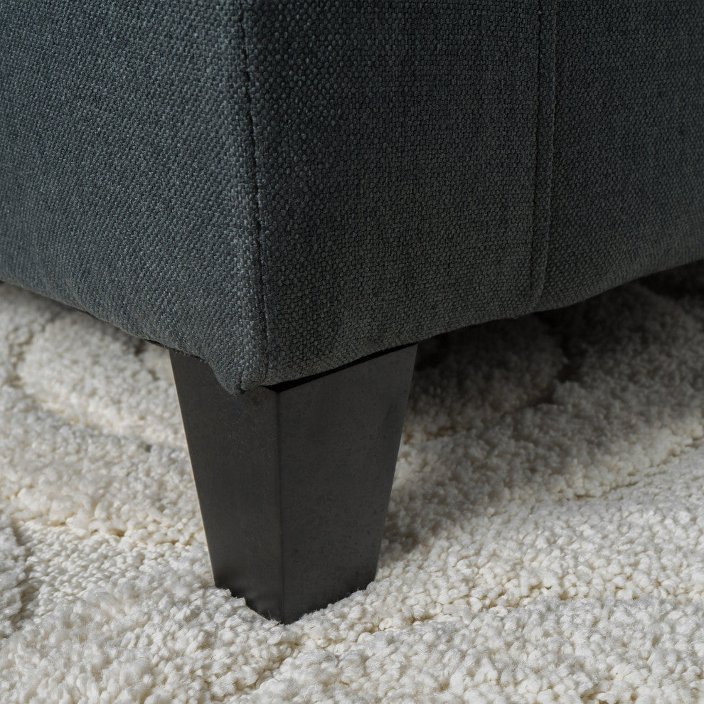GDF Studio Seattle Tufted Storage Ottoman Bench, Dark Gray