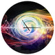 Bright Wave Particle in Air On Black Oversized Metal Clock, 36x36