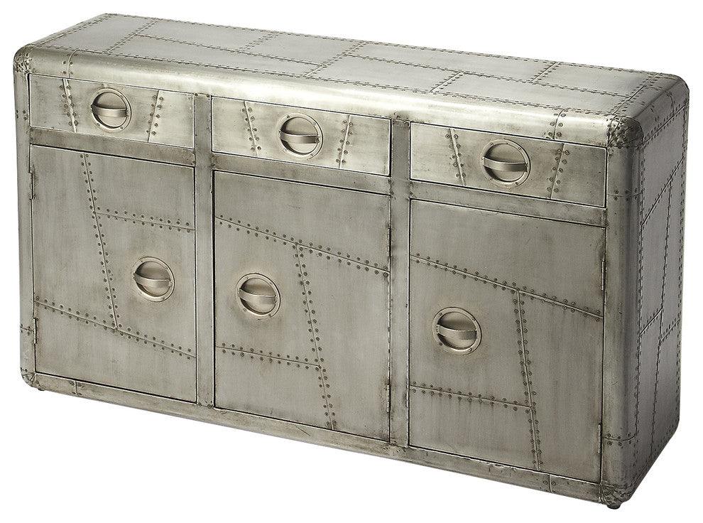 Butler Specialty Industrial Chic 3 Drawer Sideboard In Gray