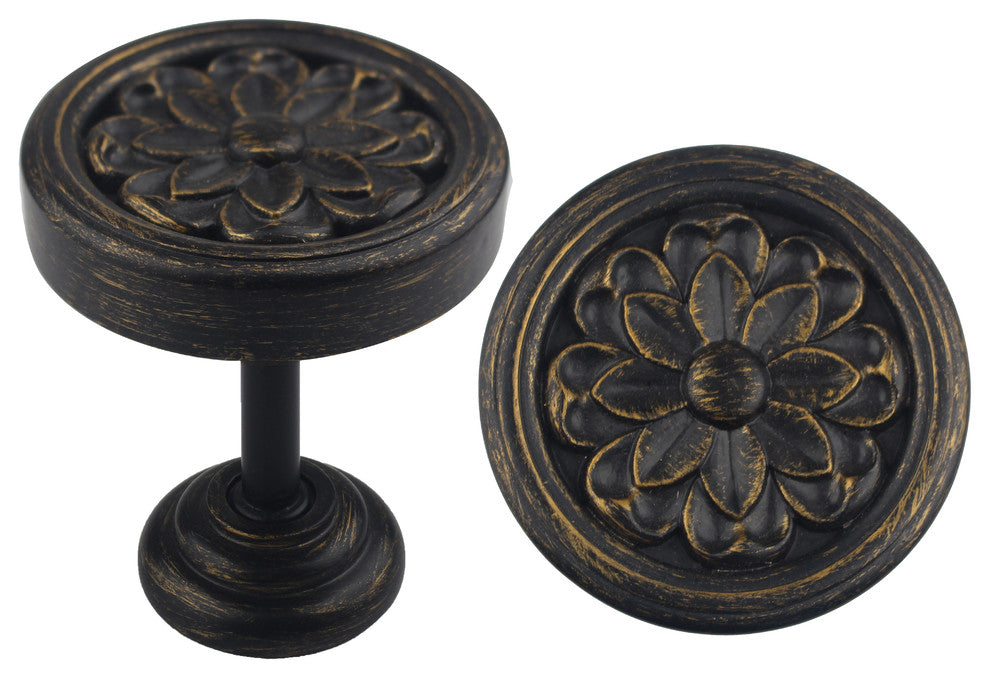 Urbanest Primrose Medallion Drapery Holdbacks, Burnt Gold, Set of 2