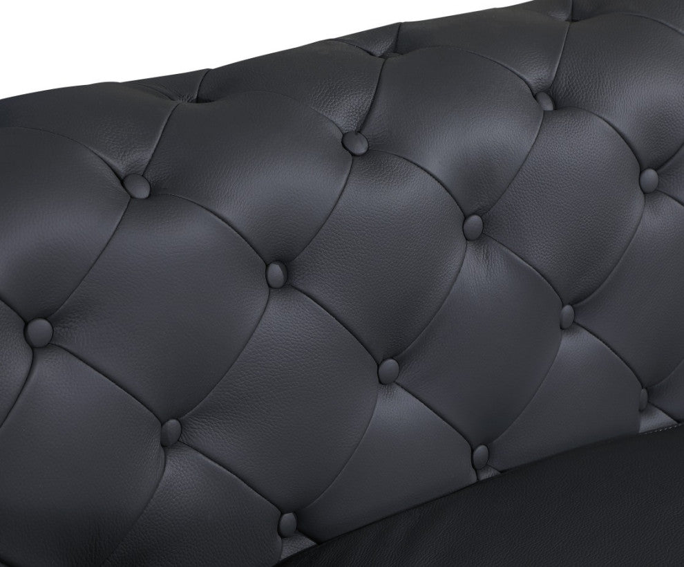 Angelica Italian Leather 2 Chair Set, Gray