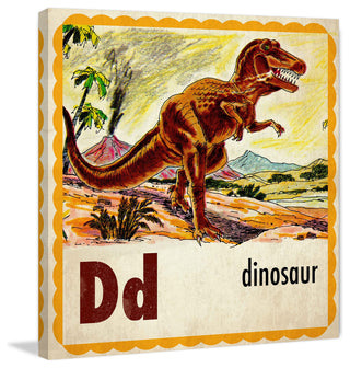 "Dinosaur Letter" Painting Print on Canvas by Curtis