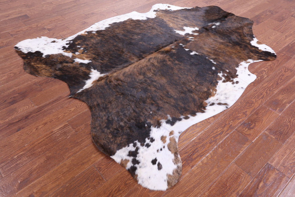 7' 1" X 6' 3" Brindle Natural Cowhide Rug C2243