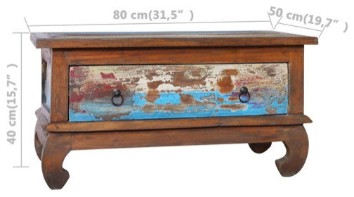 vidaXL Coffee Table End Table Accent Sofa Table Furniture Reclaimed Teak Wood