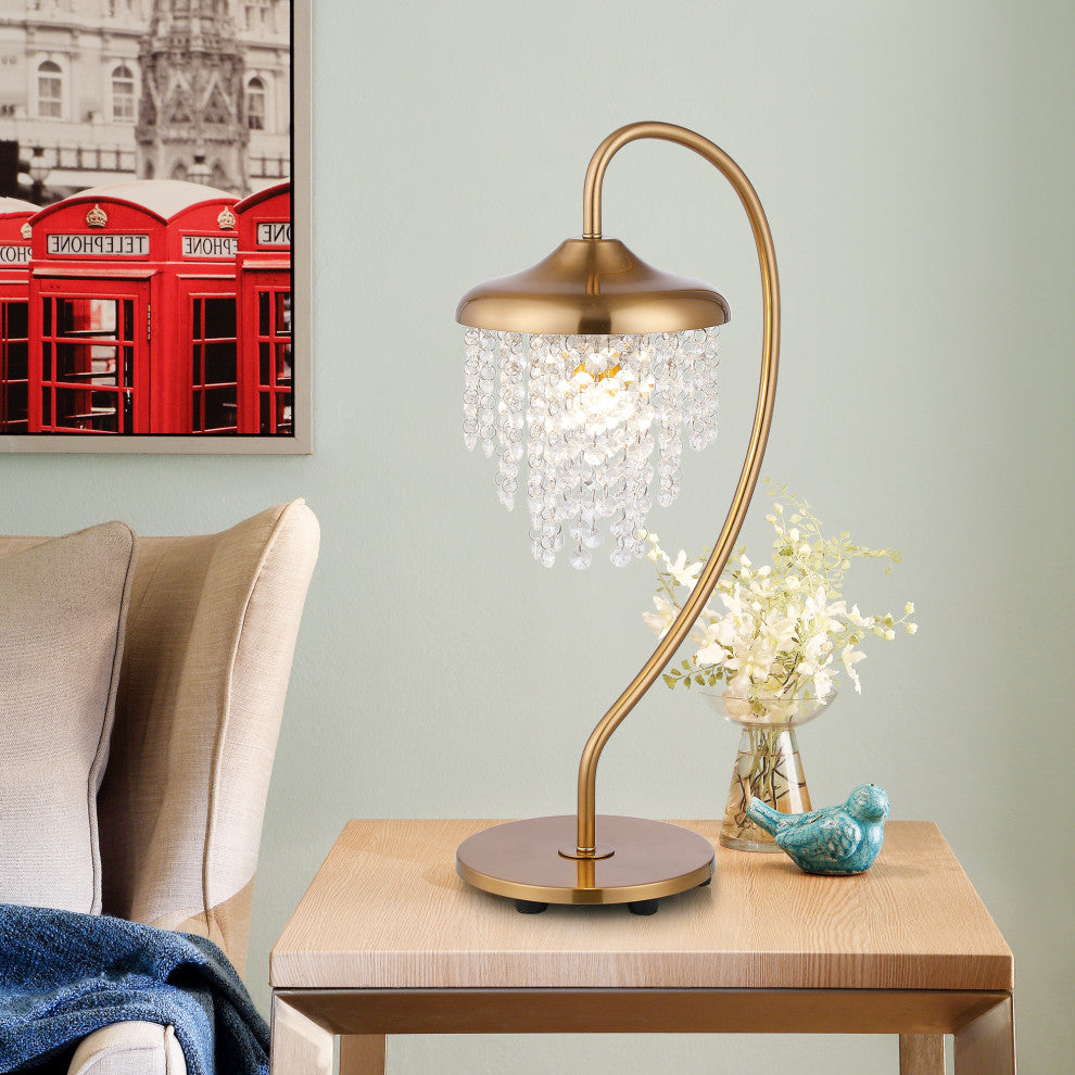 Modern Gold Crystal Table Lamp with Dimmable Switch