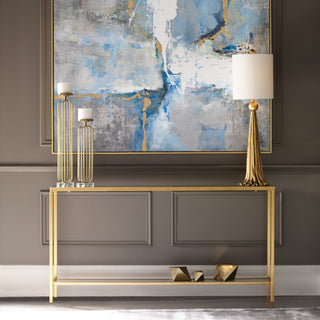 Uttermost Hayley Modern Style Metal Console Table in Gold Finish