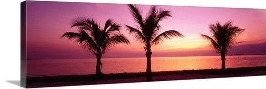 "Miami Beach FL" Canvas Art, 60"x20"x1.25"