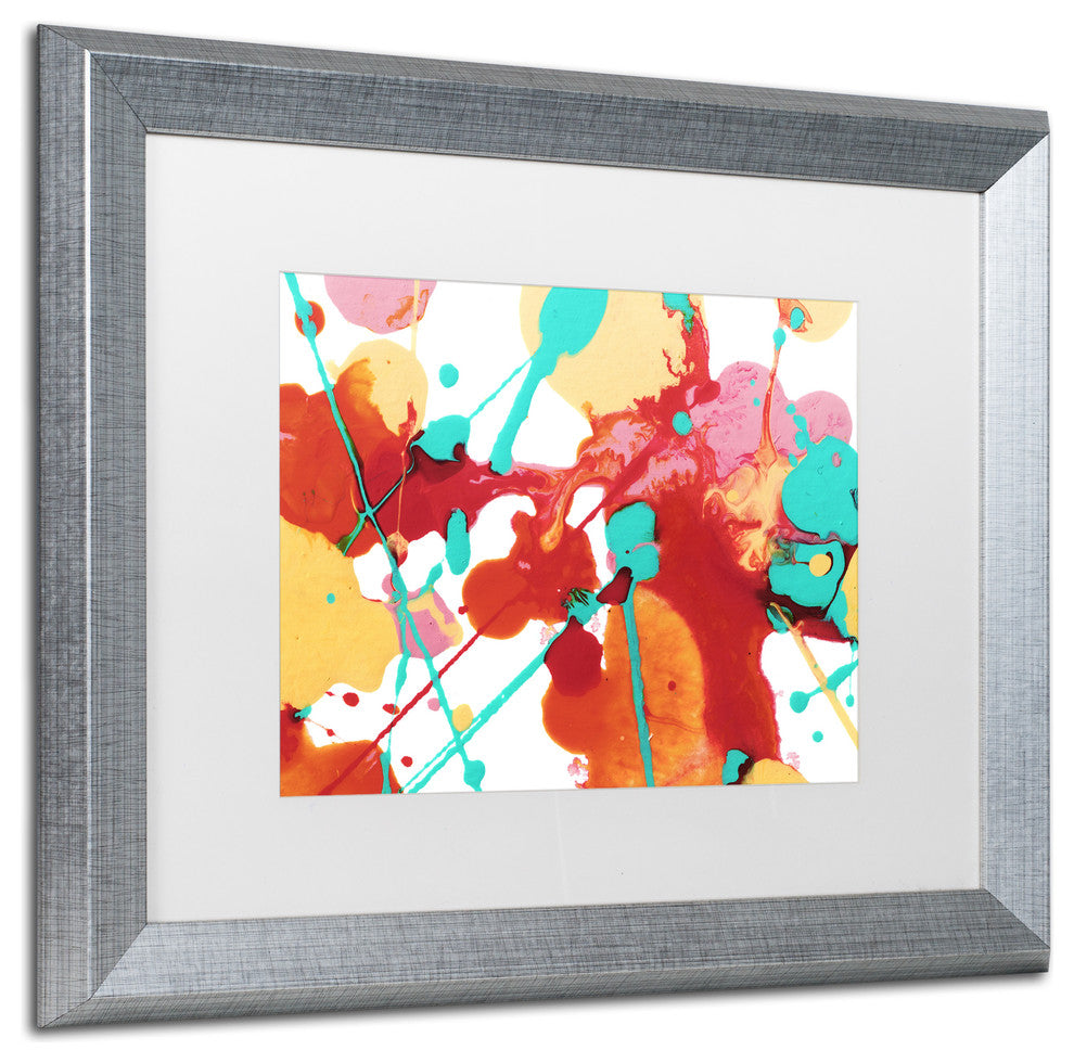 ''Paint Party 6'' Matted Framed Art, Silver Frame, White Matte, 20x16