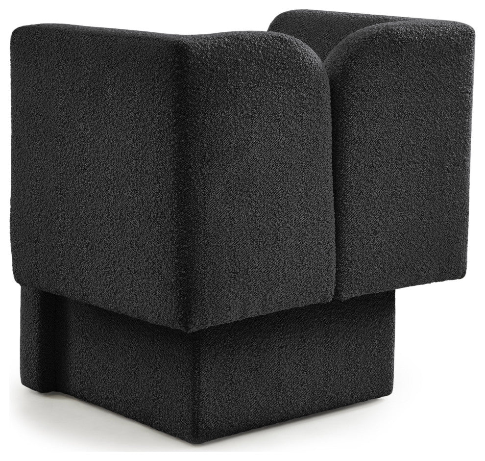 Marcel Boucle Fabric Upholstered Chair, Black, Chair