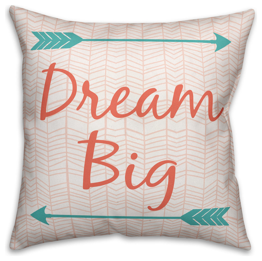 Dream Big Arrows Spun Poly Pillow, 18x18