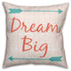 Dream Big Arrows Spun Poly Pillow, 18x18