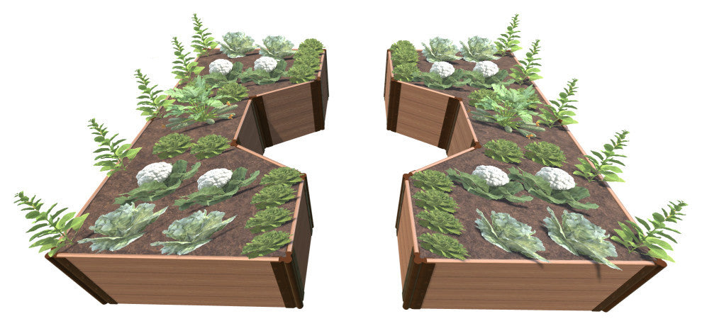 Classic Sienna Walk-Through Hexagon Center Path' 8'x10'x22" Raised Garden