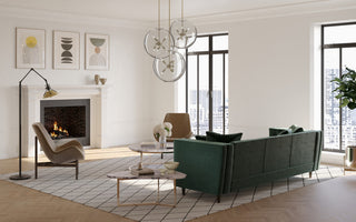 Sfera 6-Light Pendant, Modern Brass Finish, Clear Glass