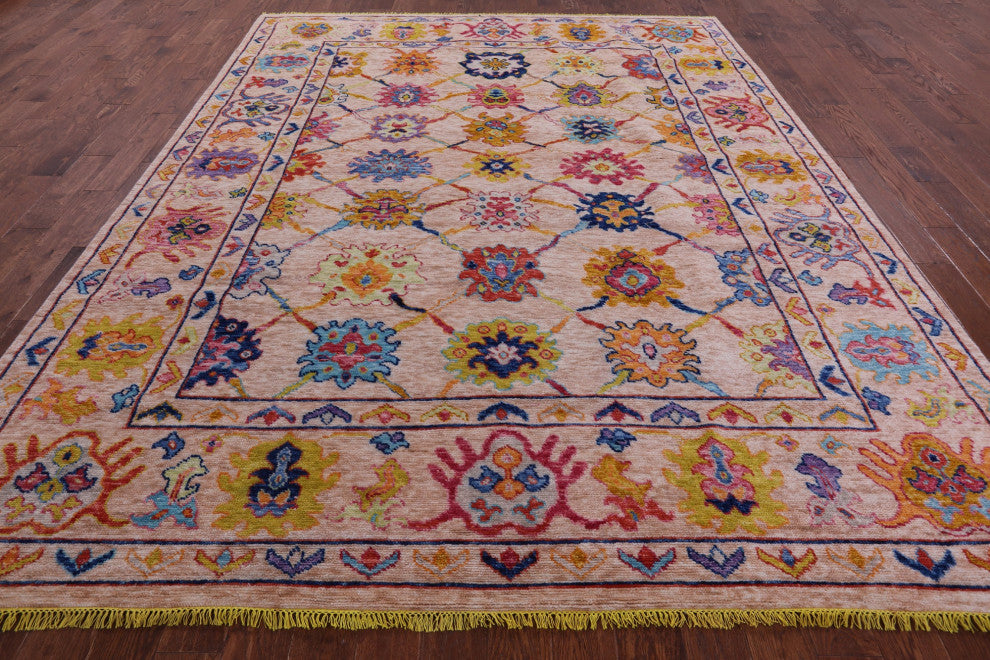 Hand Knotted Turkish Oushak Wool Rug 8' 11" X 11' 5" - Q14824