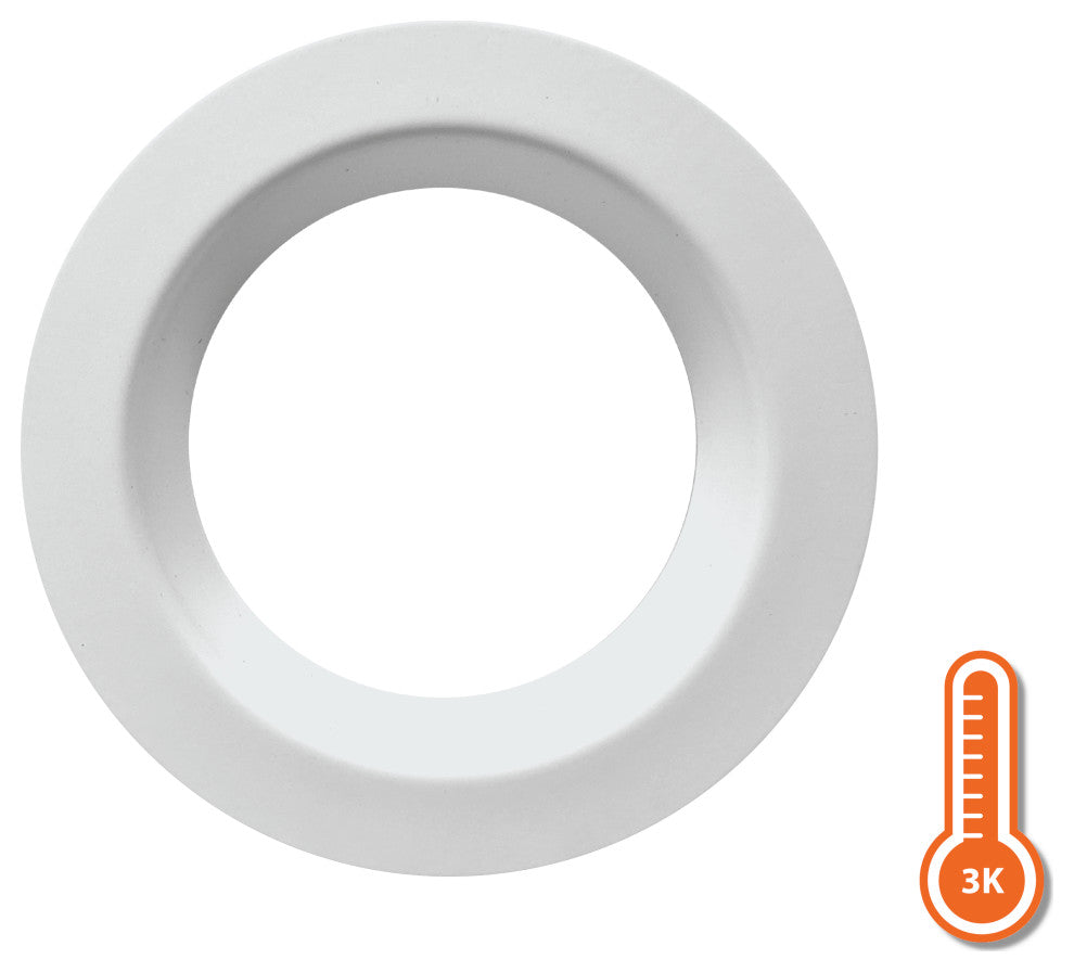 DLR(v6) Recessed LED Downlight, White, 3000k, 1 Pack