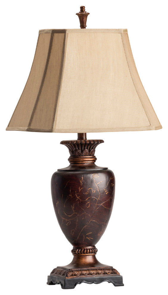 Clayton Hand Painted Table Lamp Garnet Red Finish, Set of 2