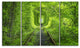 Forest around Rail Way Tunnel, Landscape Canvas Art Print, 48"x28", 4 Panels