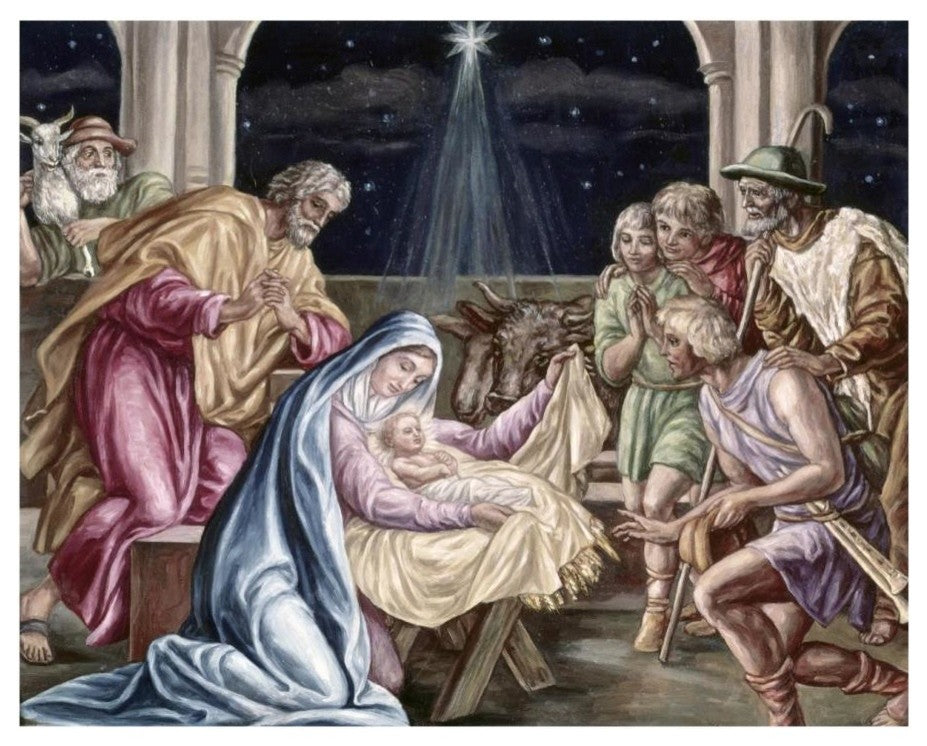 "Birth of Our Lord" Paper Print by Julius Schnorr von Carolsfeld, 18"x15"