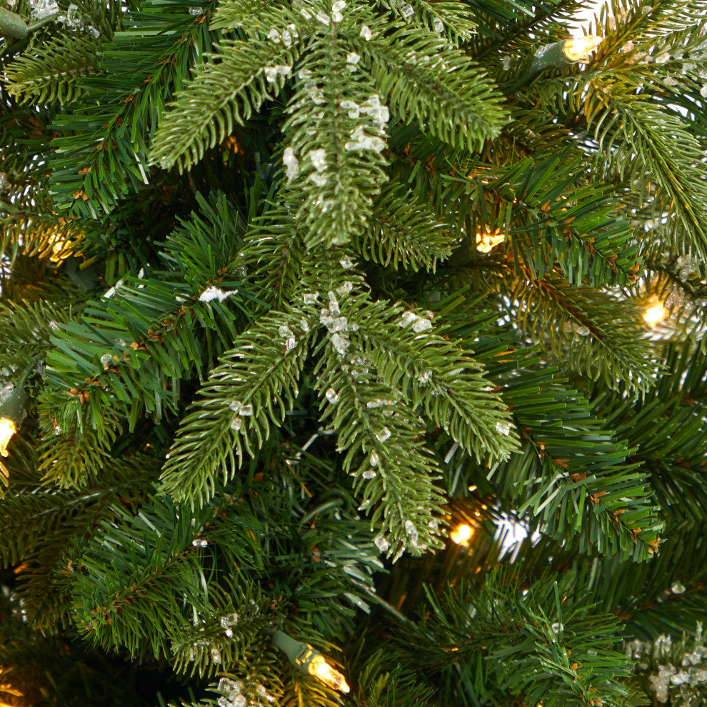 44" Snowed Grand Teton Fir Faux Xmas Tree W/Lights & Bendable Branches, Planter