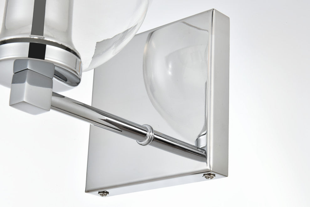 1 Light Chrome And Clear Bath Sconce