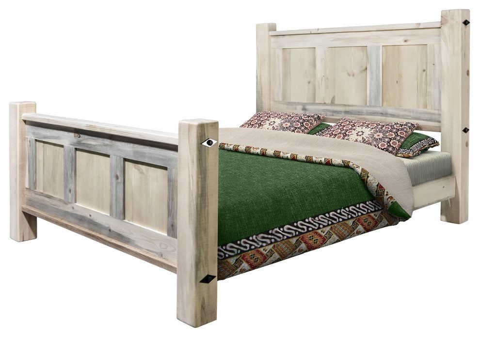 Big Sky Collection Rugged Sawn Panel Bed, Cal King,  Natural