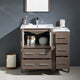 Torino 36" Gray Oak Modern Bathroom Vanity With Side Cabinet, FFT1040CH