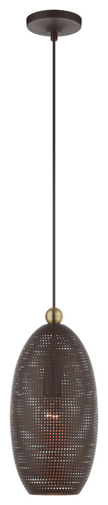 Livex Lighting Dublin 1 Light Tall Bronze Pendant