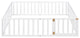 TATEUS Stylish and Versatile Floor Bed for Kids"™Bedroom Fences, White, Full