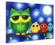 Marmont Hill, "Colorful Owls" by Nicola Joyner Painting on Wrapped Canvas, 24x16