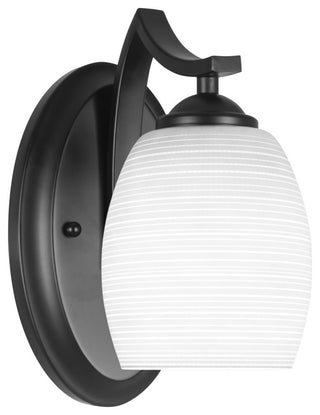 Zilo Wall Sconce Shown, Matte Black Finish With 5" White Matrix Glass