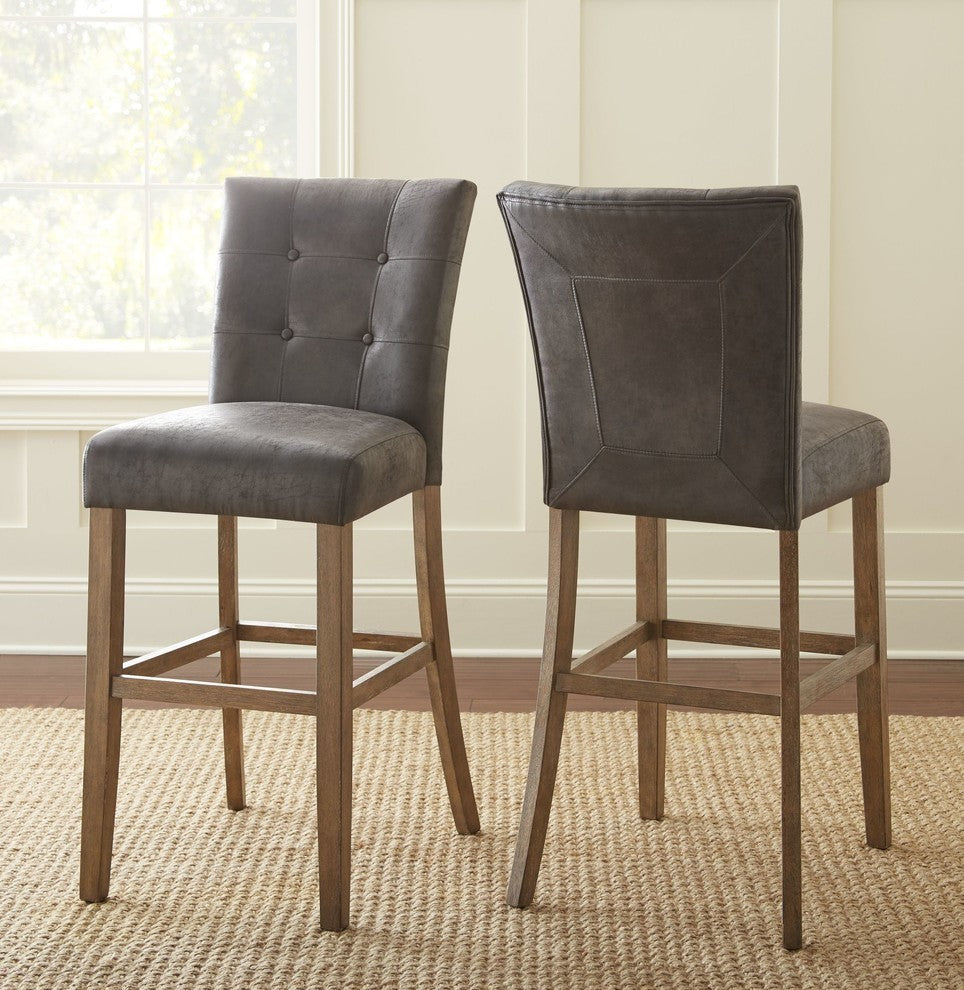 Debby Chairs, Gray, Set of 2, Gray, Bar Height