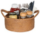 Loma Oval Rattan Utensil and Bottle Basket, Honey-Brown