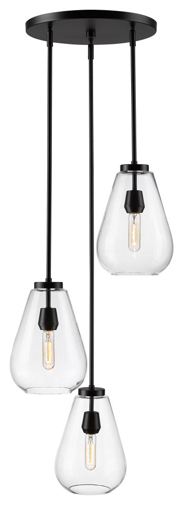Z-Lite 3-Light Chandelier,Matte Black