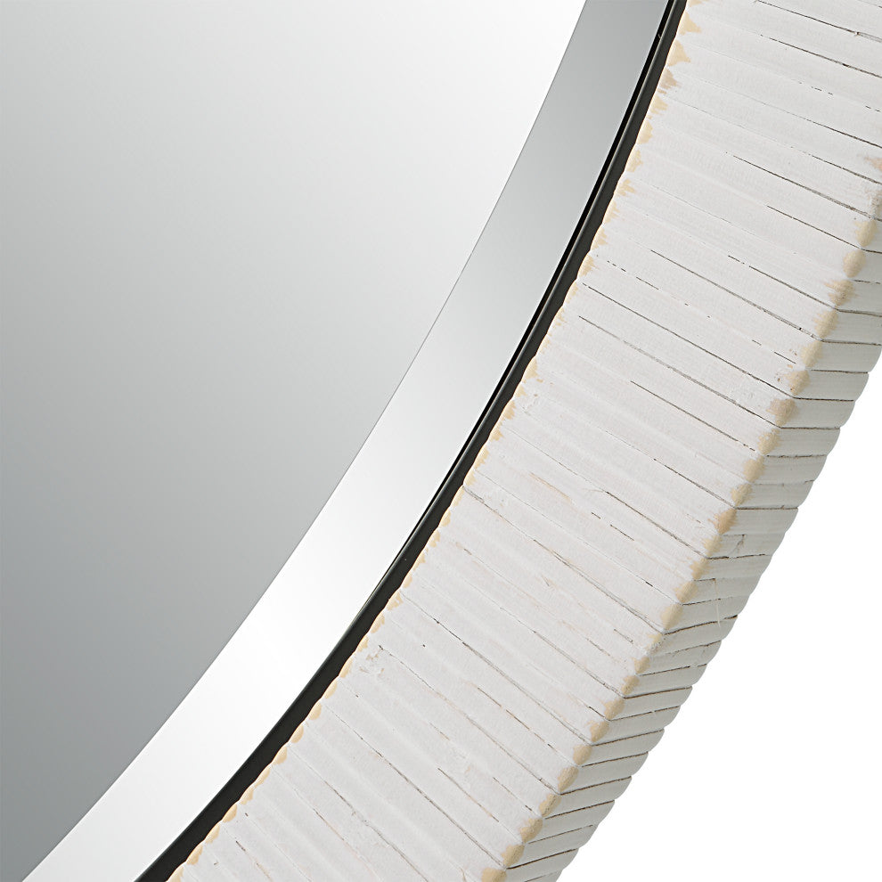 Uttermost 09860 Granada Whitewash Round Mirror