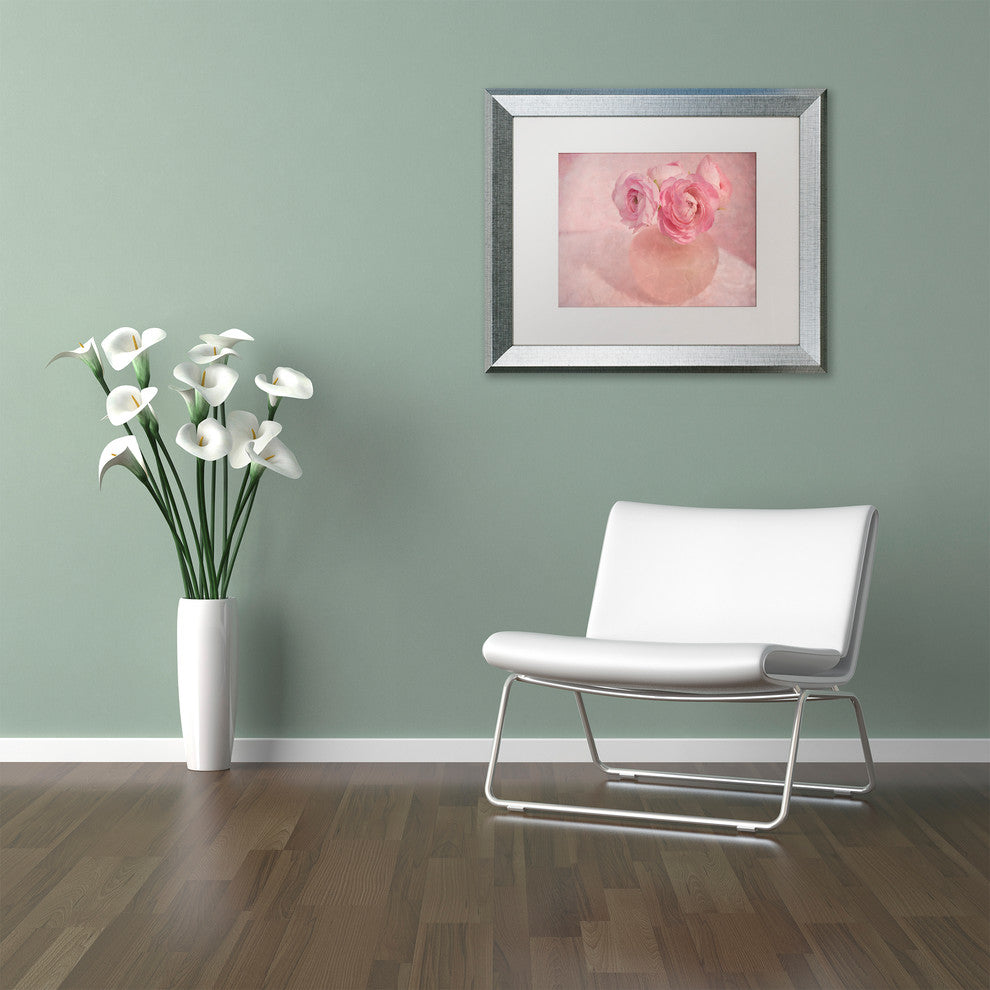 Cora Niele 'Pink Ranunculus Bouquet' Matted Framed Art