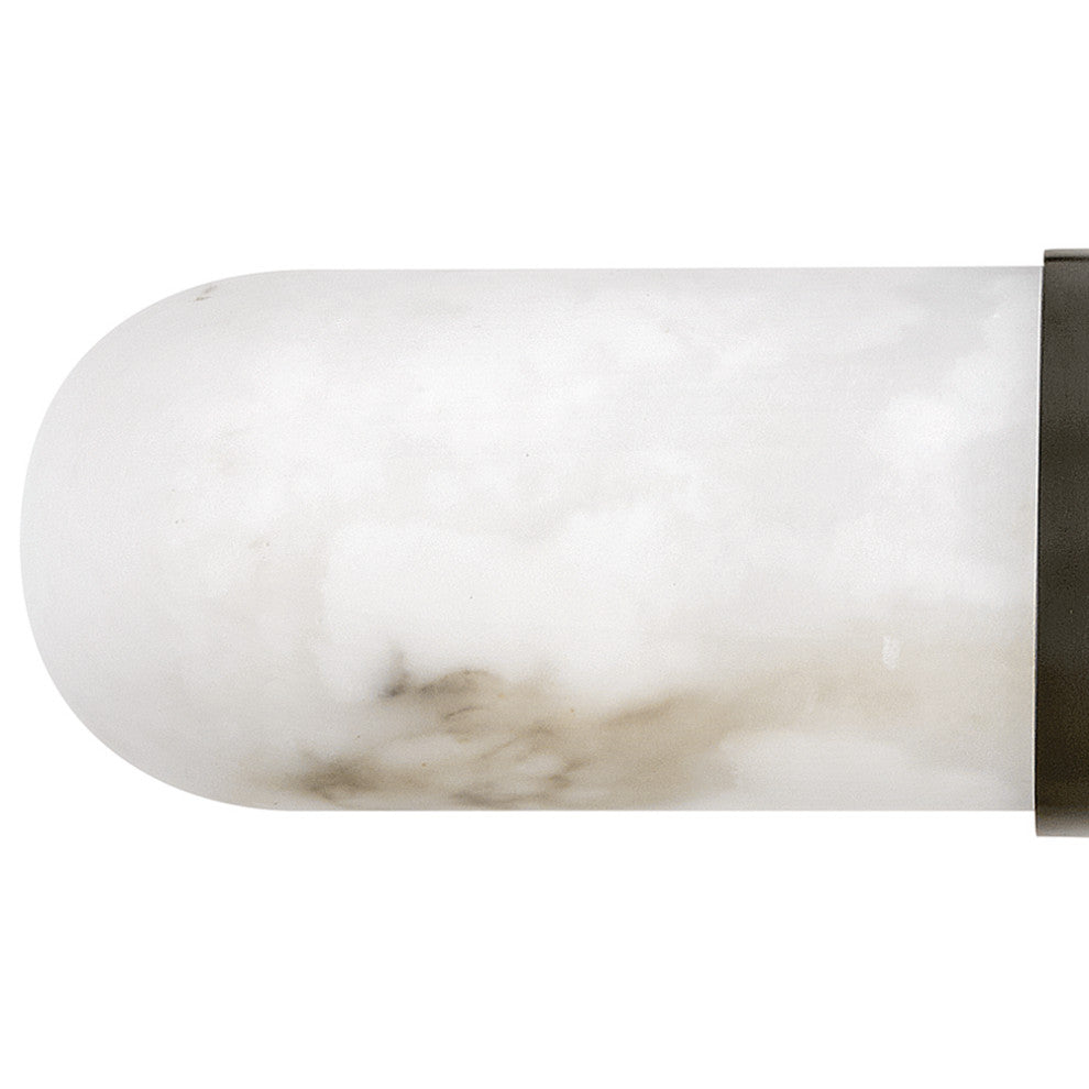 Hinkley Ibiza 16" Md LED Bath Vanity Light Fixture, Black Oxide + Faux Alabaster