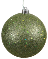 6" Olive Sequin Ball Drilled 4/Bag
