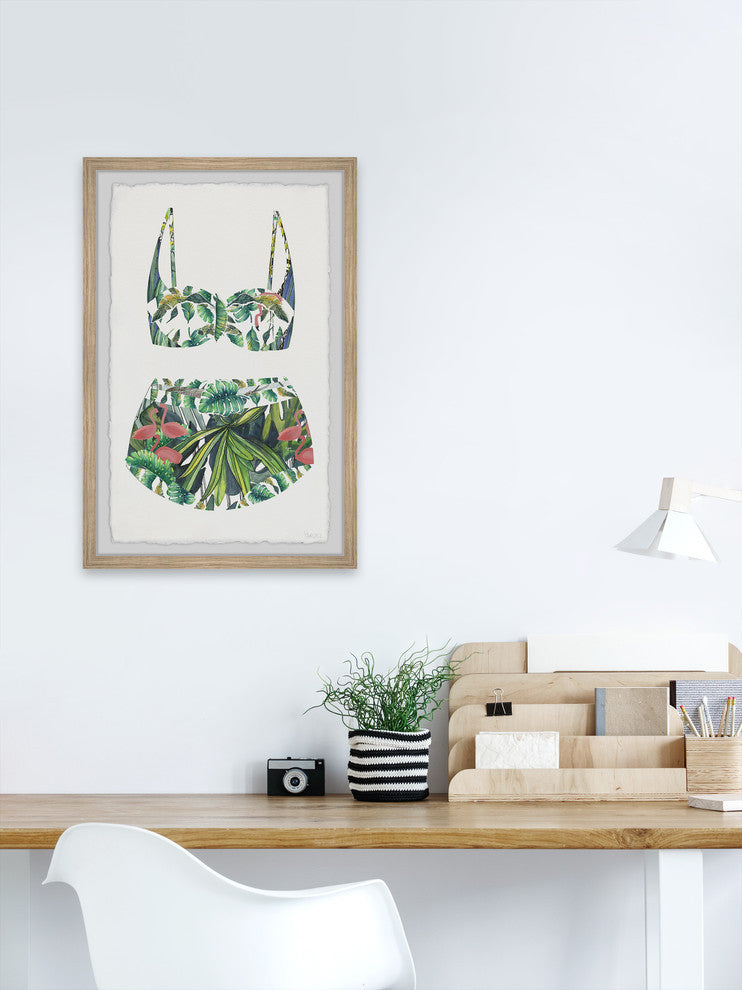 "Tropical Forest Swimsuit" Framed Painting Print, 20"x30"