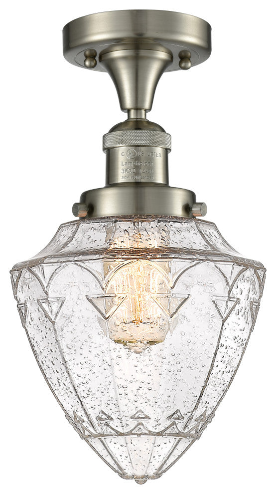 Innovations 517-1CH-SN-G664-7-LED 1 Light Semi-Flush Mount, Brushed Satin Nickel